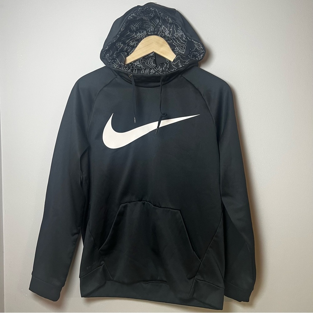 Nike Dry-FIT Pullover Training Hoodie Men’s M Fleece Insulted Topography in Hood